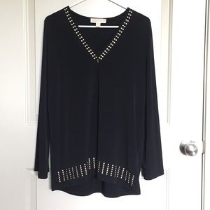 Michael Kors black studded dress shirt
